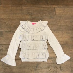 Takeout Silver Shimmery Long-Sleeved Top- 6